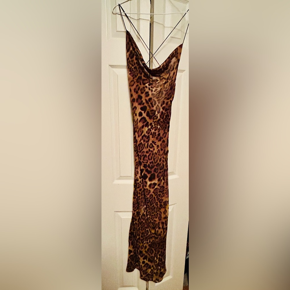 Fashion Nova Sheer Cheetah Dress| Size XS